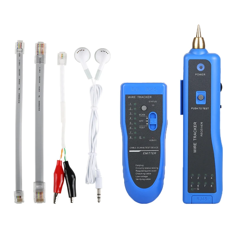 

Тестер-трассоискатель RJ11 RJ45 Cat5 Cat6 для телефонных проводов