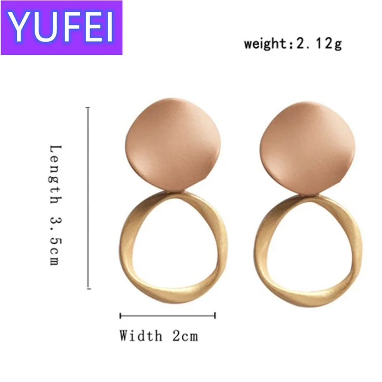 

Autumn Winter New Brown Earrings Vintage Matte drop Earrings for women Metal Fashion Statement Dangle Earring 2020 Trend Jewelry