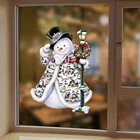 Рождественские наклейки на стену в виде снеговика, наклейки на окна, обои для стеклянного шкафа, двери, Самоклеящиеся украшения из ПВХ для детской комнаты, художественный домашний декор