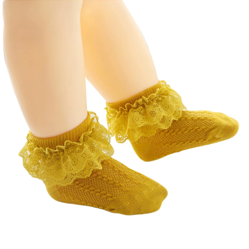

2020 Baby Stuff Kids Baby Girl Frilly Warm Lace Tutu Socks Infant Newborn Toddler Lace Ruffled Solid Ankle Socks