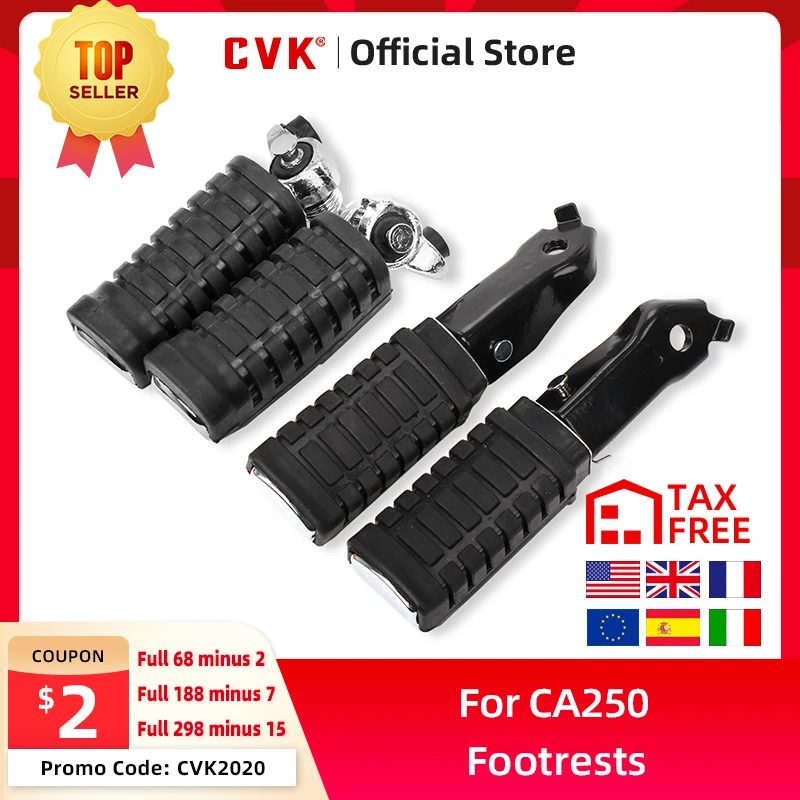 

CVK Front and after Rear Footrests Foot Peg Rests For Honda CA250 DD250 Motorcycle Accessories