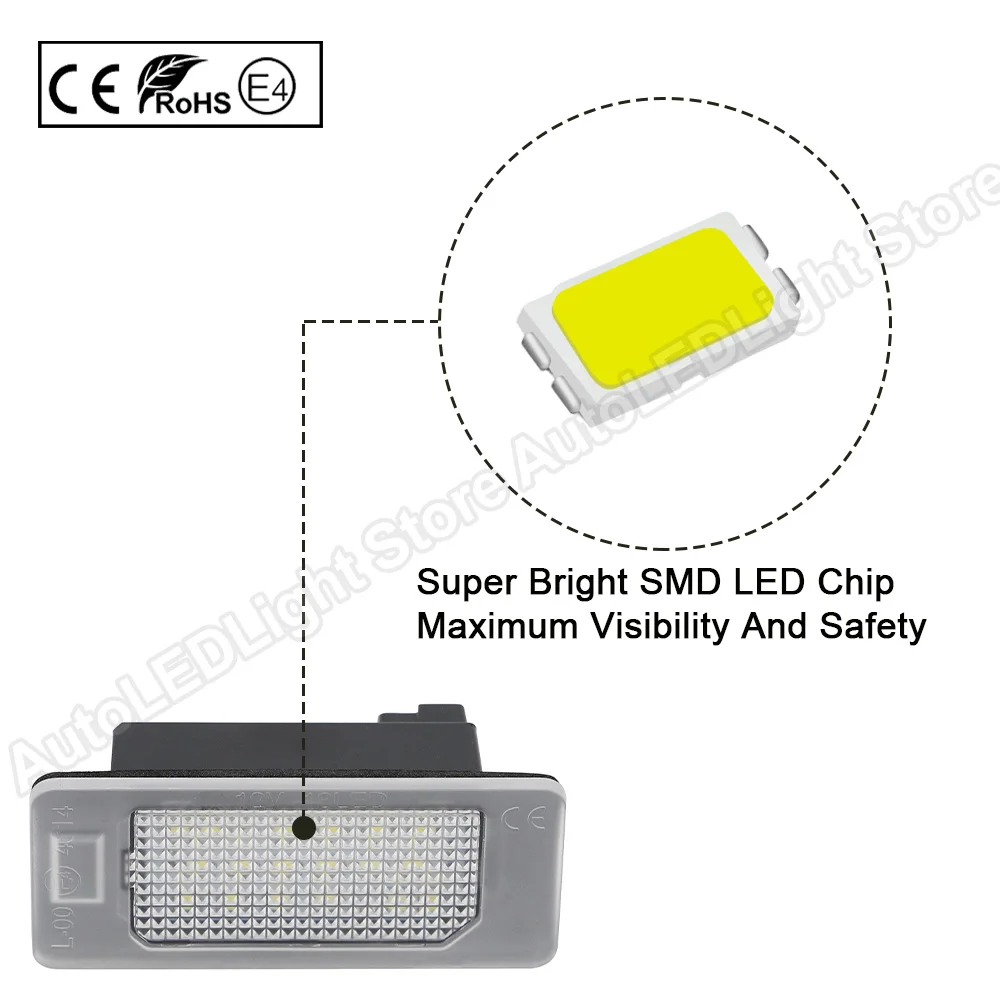 2X светодиодный Подсветка регистрационного номера номерной знак лампа для Audi A4 A5
