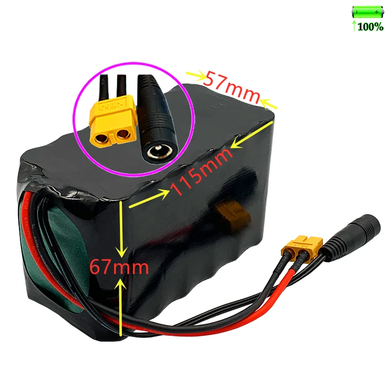 

New pattern12V 30000mAh 3S6P 18650 lithium battery pack + 12.6V 2A charger, built-in high current BMS, used for sprayer