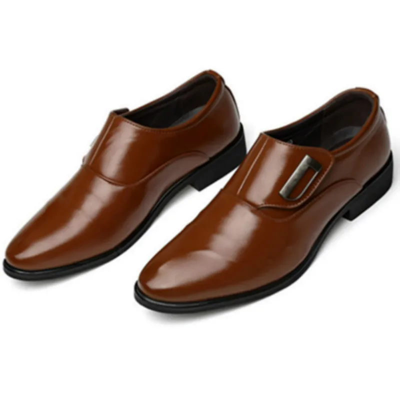 

2021 New Men's Fashion British Style Pointed Toe Wedding Business Leather Formal Dress Shoes Summer Flats Shoes Oxfords Men