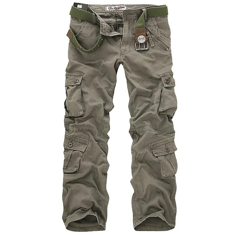 

Men Cargo Pants High Quality Casual Loose Multi Pocket Camouflage Military Pants Men's street Joggers Plus Size 44 Long Trousers