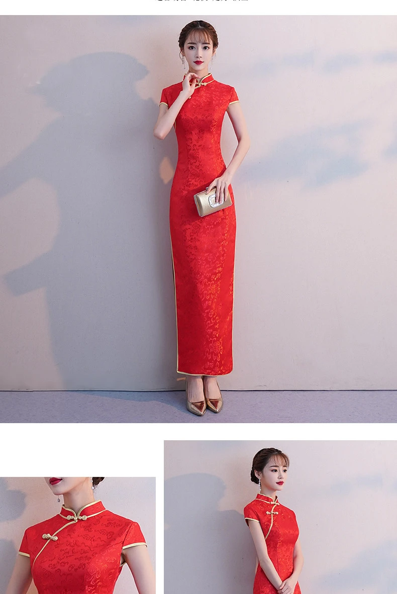 Сексуальное китайское платье Ципао женское длинное свадебное красное Cheongsam кружевное платье Восточный стиль платья традиционное вечернее платье