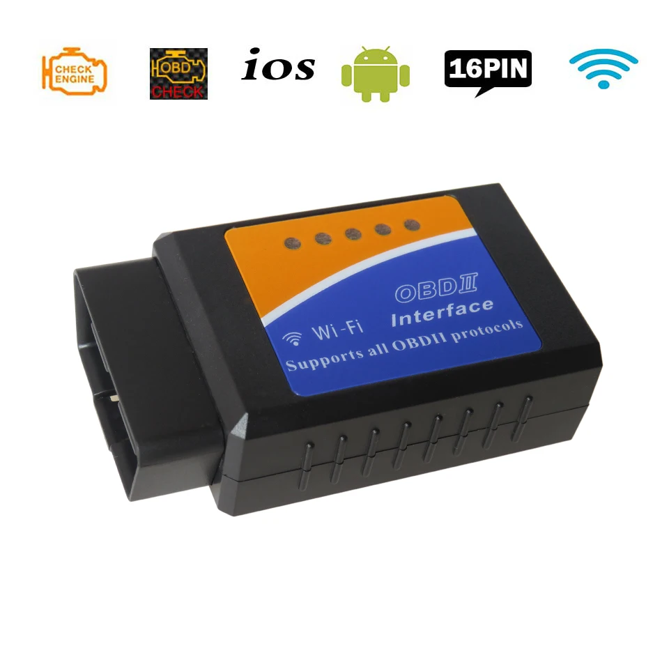 ELM327 V1.5 WIFI OBD2 Автомобильные диагностические инструменты ELM 327 в 1,5 Wi-Fi OBD 2 считыватель кодов Сканер для iOS Android без PIC18F25K80