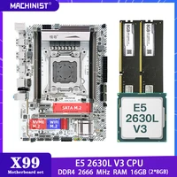 jginyue x99 motherboard lga 2011 3 set kit with xeon e5 2630l v3 processor ddr4 16gb28gb 2666mhz ram nvme m 2 x99 plus v2