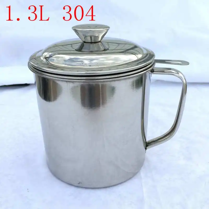 

1.3L 1.8L Kitchen Cooking Tool Oil Filter Storage Can Grease Strainer Pot Container Practical And Safe Kitchen Supplies