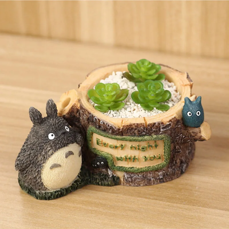 Пасторальный Стиль Тоторо суккуленты ваза для цветов полимерный горшок ремесло