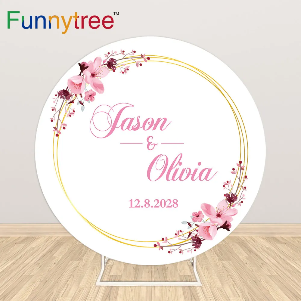 Фон Funnytree для свадебного торжества с цветами Круг Круглый фон реквизит Вечерние