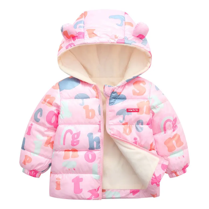 

Winter Thicken Kids Jackets For Girls Coats Boys Jackets Plus Cashmere Jackets Toddler Hooded Outerwear Infant Children Clothes