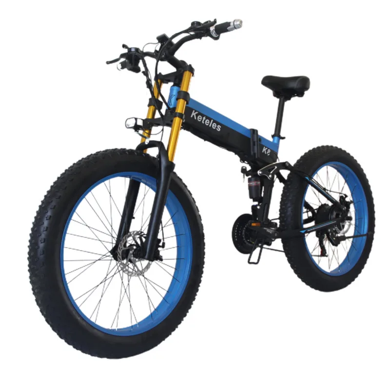 Preise Keteles K8PLUS Blue Folding Erwachsene Elektrische Berg Fett Bike 26 Zoll Rad 1000W 48V 15AH 21 Geschwindigkeit E-Bike Fahrrad Elektromobil