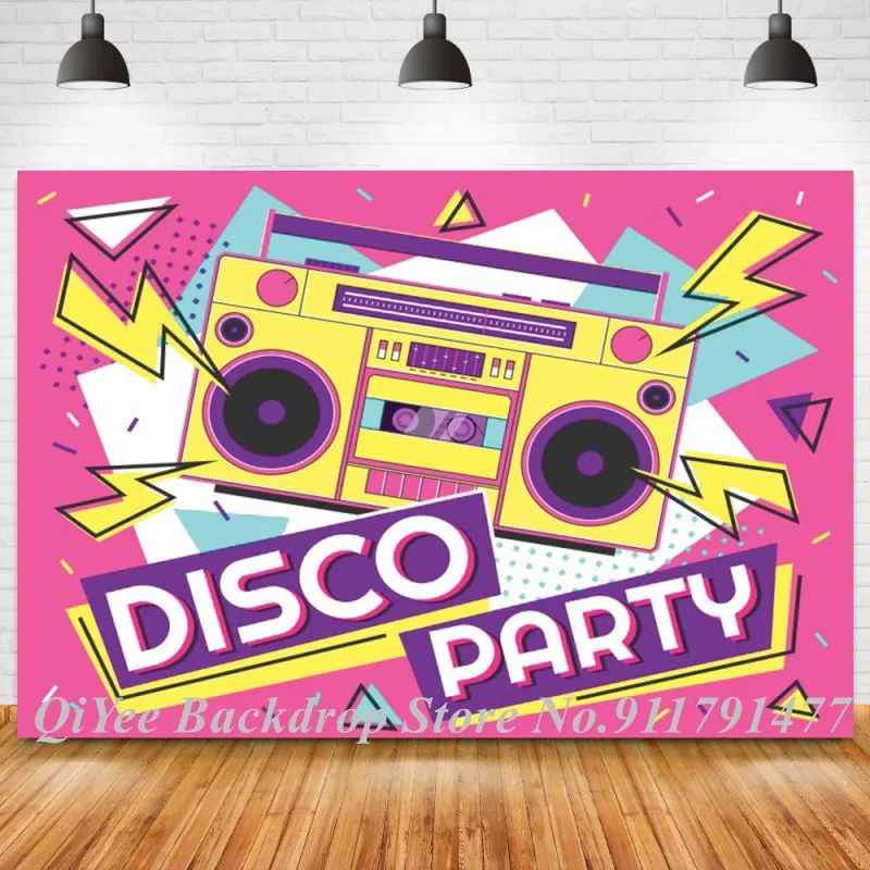 Фон для студийной фотосъемки с изображением дискотеки музыкального клуба в 80 х и