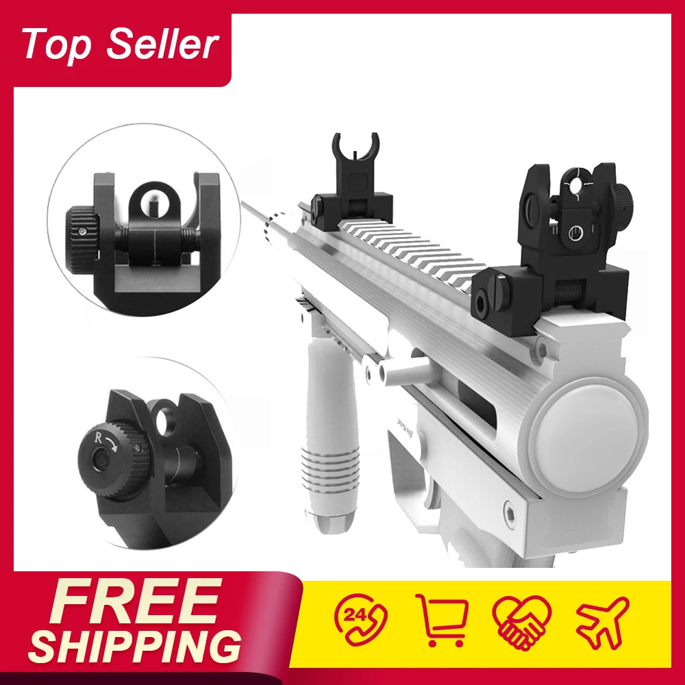 

1 пара Флип вверх Передняя Задняя железная прицел двойная полулунная форма BUIS прицел подходит для 20 мм крепление охотничьего оружия аксессу...