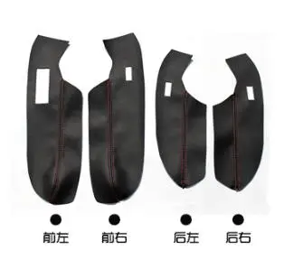 Door Armrests 4PCS Микрофибра кожа межкомнатные двери подлокотник Крышка для Volkswagen New Cross Polo TDI Highline 2011 12 13 14 15 16 17 AB164 - Название цвета: Door Armrests 4PCS