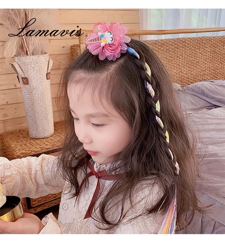 

Baby Wig Braid Curly Hair Styling Children Color Dirty Braids Little Girl Princess Braided Hair Cute Hairpin Hair Accessories