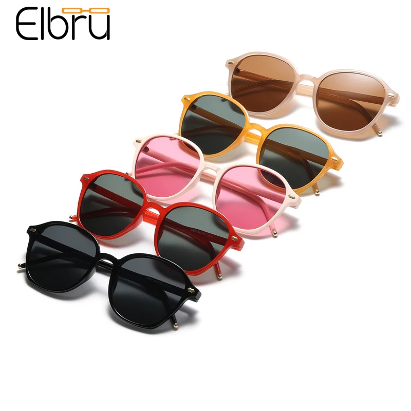 

Солнцезащитные очки Elbru мужские, женские, классические, с заклепками, в винтажном стиле, с прозрачными цветными линзами