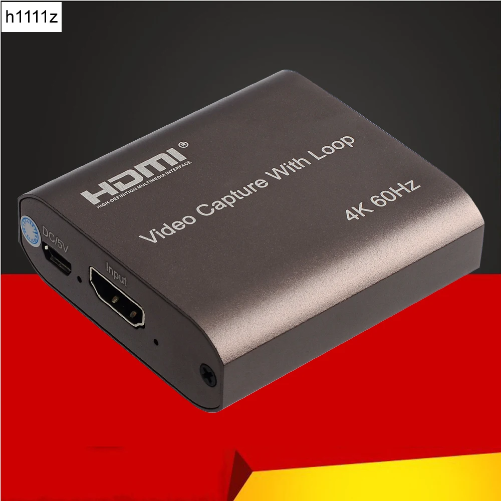 

4K 60hz Loop Out HDMI Capture Card Audio Video Recording Plate Live Streaming USB 1080p 60fps Grabber for PC PS4 Game DVD Camera