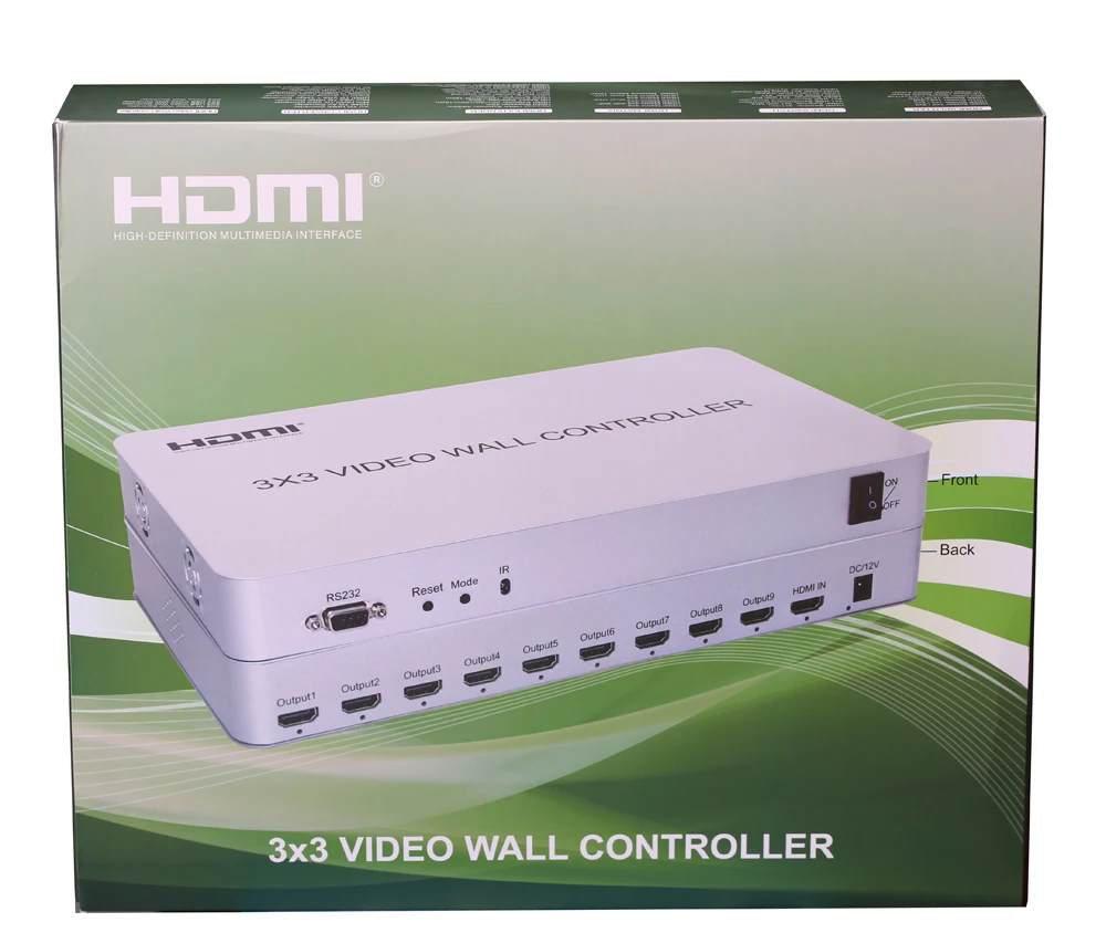 1080P RS232 3x3 видео настенный контроллер HDMI процессор 1 вход 9 выход ТВ экран дисплей 4X2