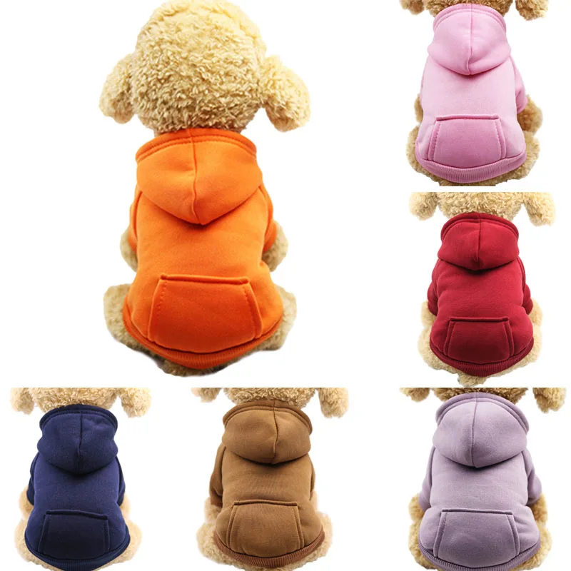 

Pawstrip 6 Colors Winter Dog Clothes Warm Puppy Hoodie Soft Fleece Pet Dog Sweatshirt Dog Clothing For Teddy Teacup Dog XS-XXL