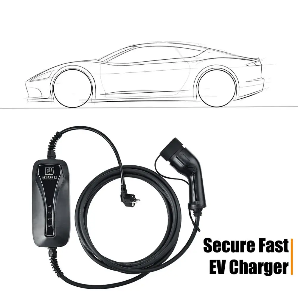 16Amp 5 м Тип 2 гнездовой EV разъем EU Schuko Розетка Кабель EV Уровень 2 Автомобильное EV зарядное устройство EVSE Тип 2 Mennekes штекер