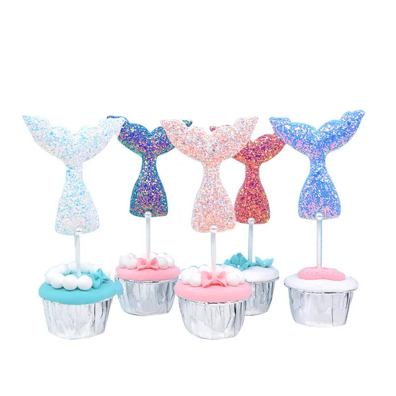 С Днем Рождения Бумажный Топпер на торт русалка вечерние украшения Принцесса для