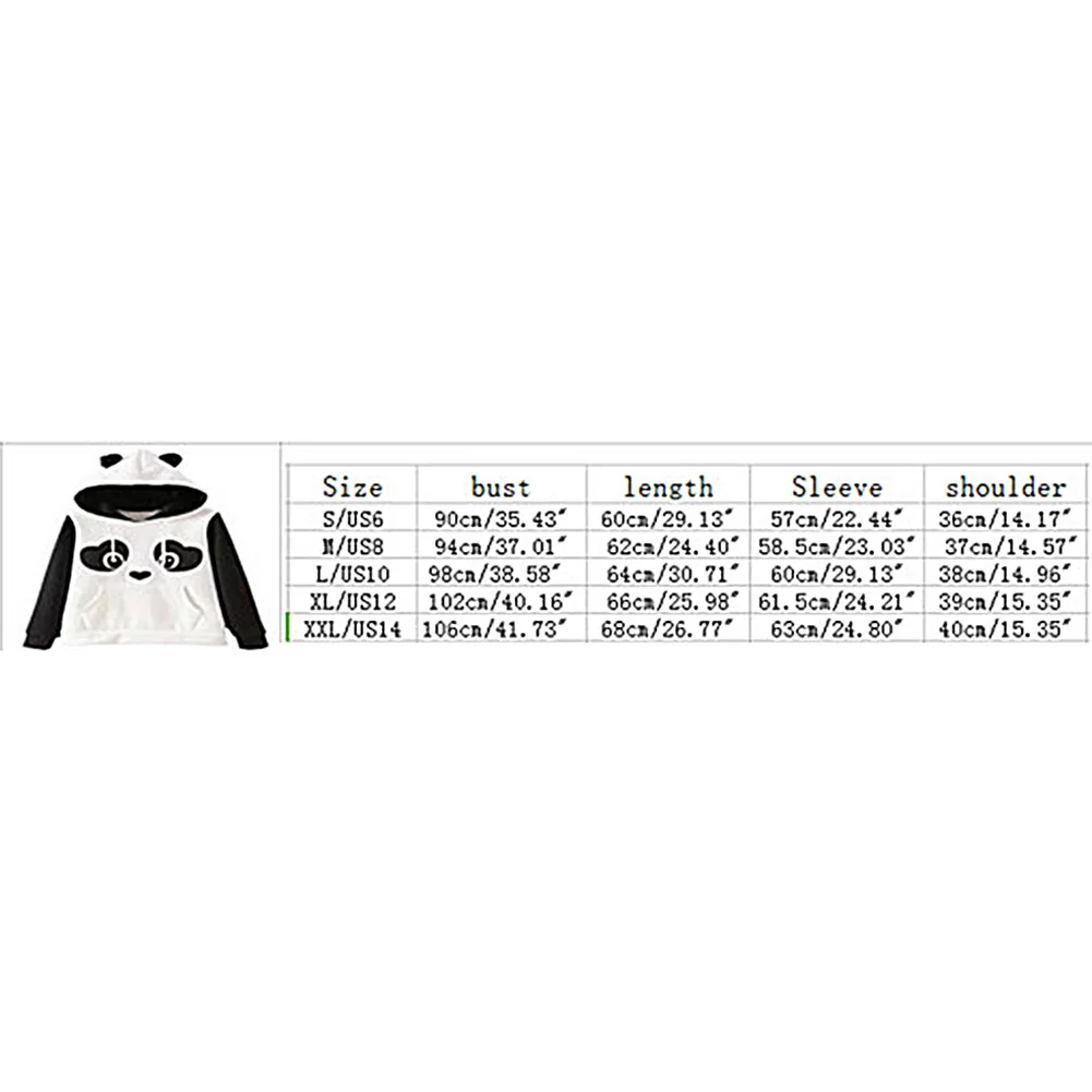 

New Autumn Hoodie Women Casual Cute Panda Printing Fleece Hoodies Fashion Hooded Sweatshirt For Ladies With Pocket #40