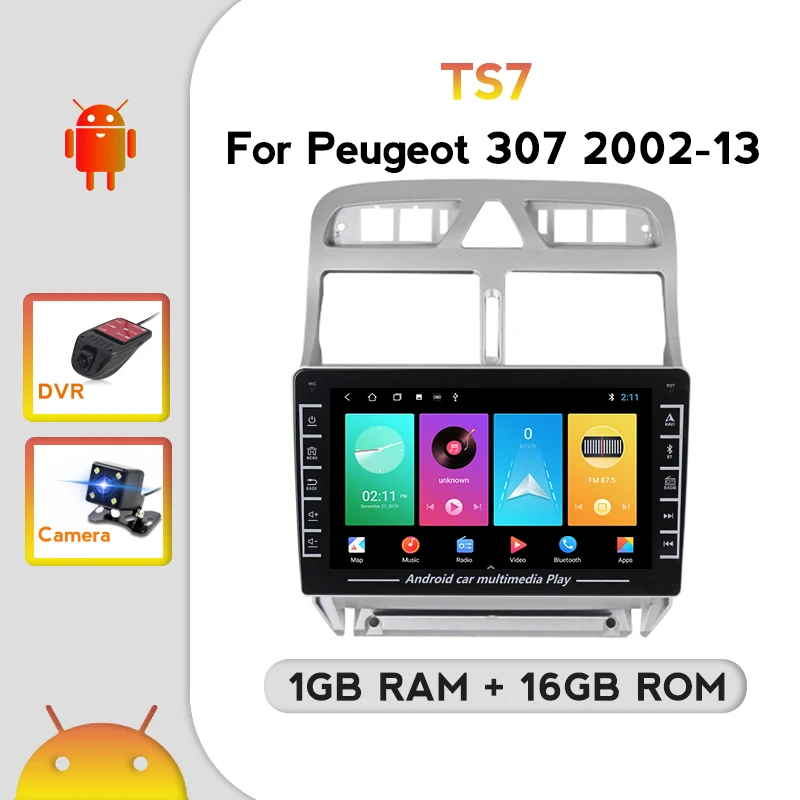 

YELLOBERRY 1280*720 IPS screen camera and DVR car multimedia player for Peugeot 307 2002-2013 GPS navigation support carplay