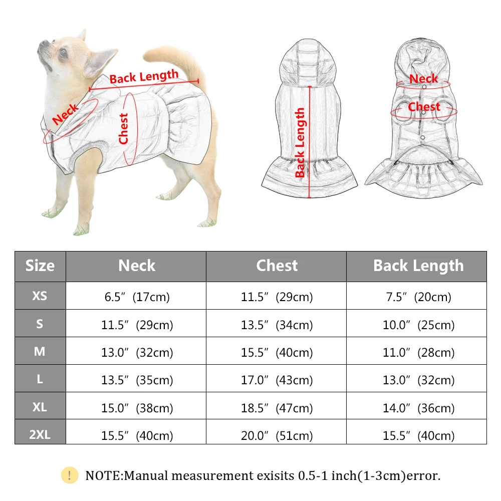 

Winter Warm Pet Chihuahua Dog Clothes Princess Dog Jacket Coat Pet Clothing For Small Medium Dogs Cats Pitbull Outfit Dress