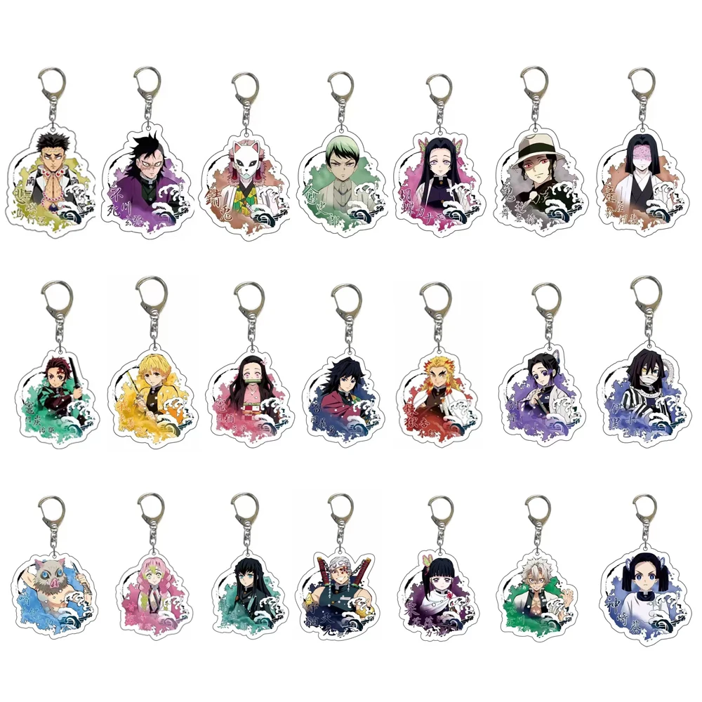 

Wholesale Anime Demon Slayer Acrylic Keychain Kimetsu No Yaiba Kisatsutai Figure Pendant Key Chain Jewelry