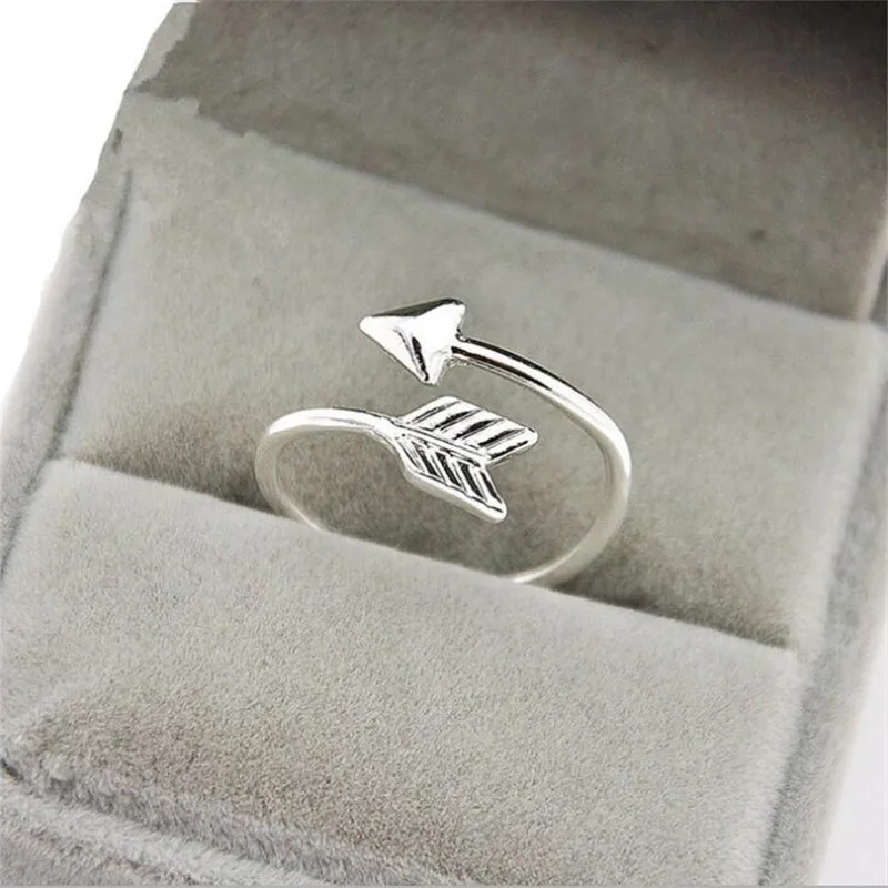 

New Simple Creative Fashion Arrow 925 Sterling Silver Jewelry Not Allergic Popular Personality Women Love Opening Rings