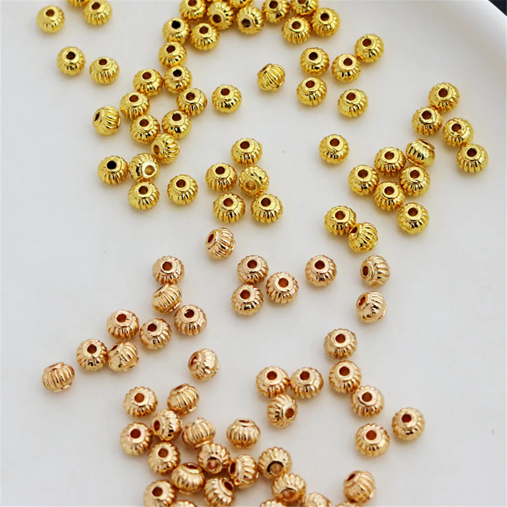 

14K Gold Filled Pumpkin beads lantern beads 4*5MM drum beads diy bracelet necklace accessories separated beads loose beads