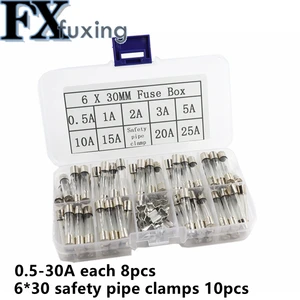 82 шт. 6x30 мм 72 шт. быстросохнущие Стеклянные Предохранители Quick blow стеклянная трубка в форме автомобиля стеклянная трубка предохранители в ассортименте Amp и 10 шт. предохранитель сиденья 6*30 предохранитель с коробкой