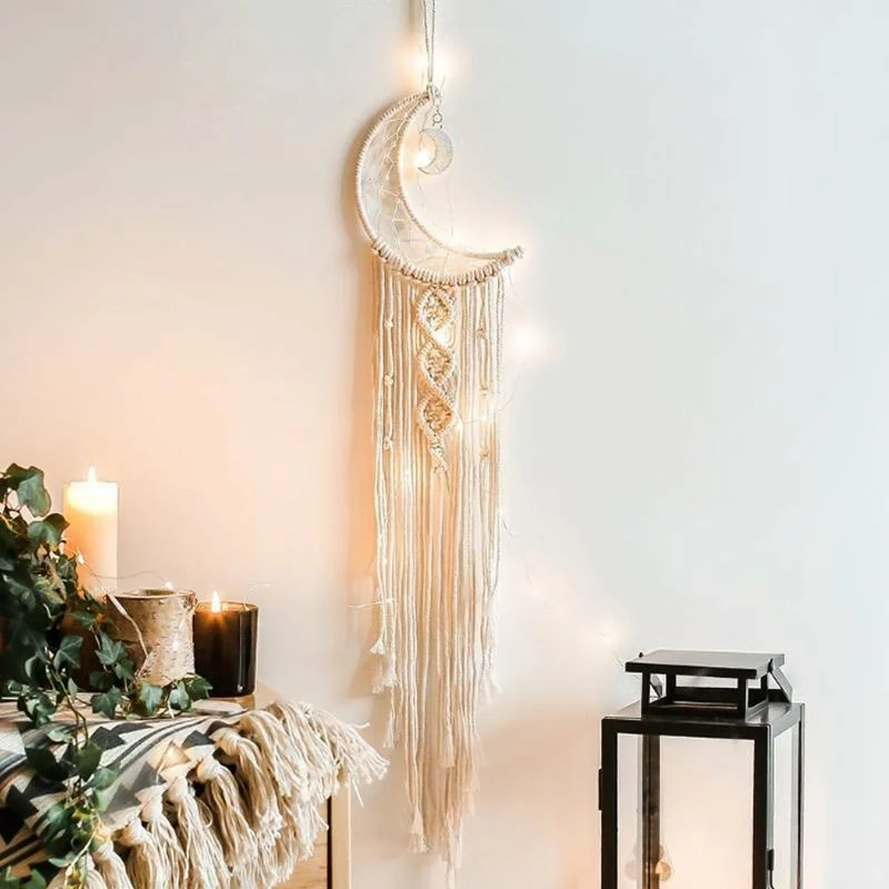 

Макраме тканый настенный подвесной гобелен Бохо шикарный богемный домашний декор луна подарок