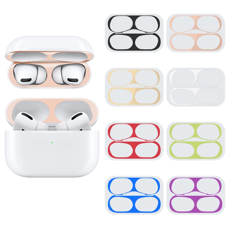 Металлическая защита от пыли для AirPods Pro Box наклейка Пылезащитная внутренняя 2019
