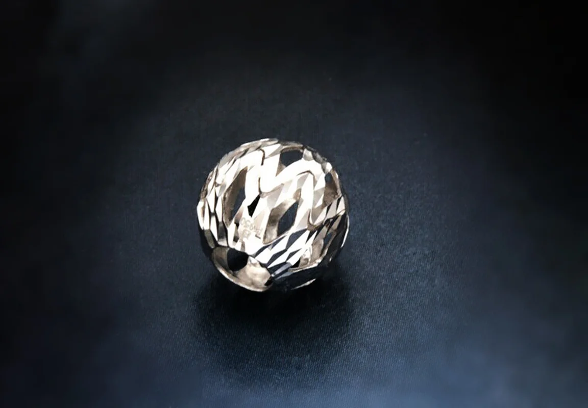 Lucky Platinum белое однотонное золотое PT950 с подвеской в виде шарика для женщин девушек