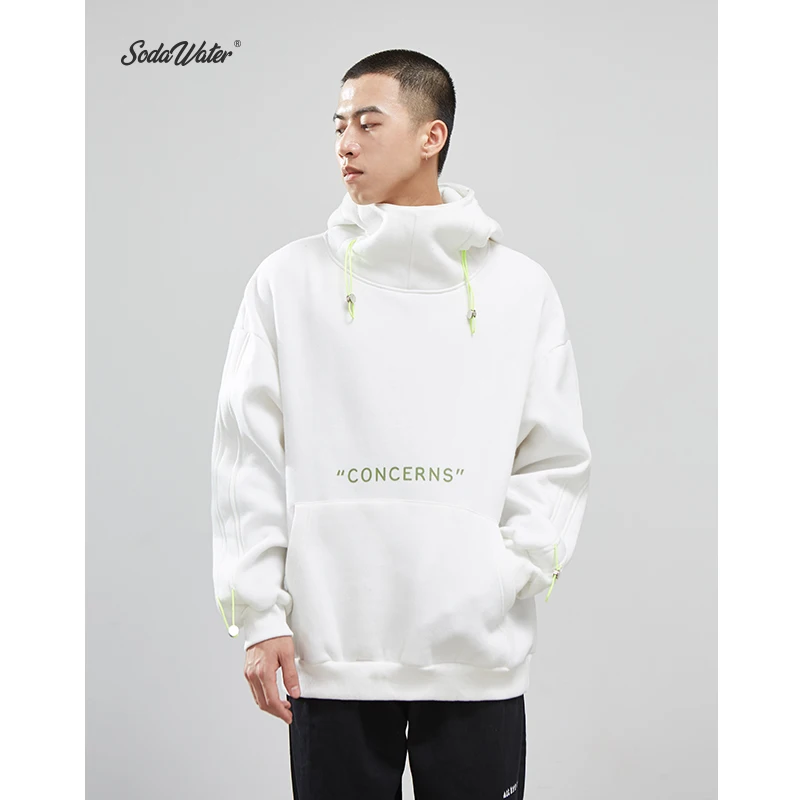 SODAWATER Men Drawstring Winter Hoodies Streetwear Hip Hop Mens and Sweatshirts High Street Loose Style 94406WS | Мужская одежда