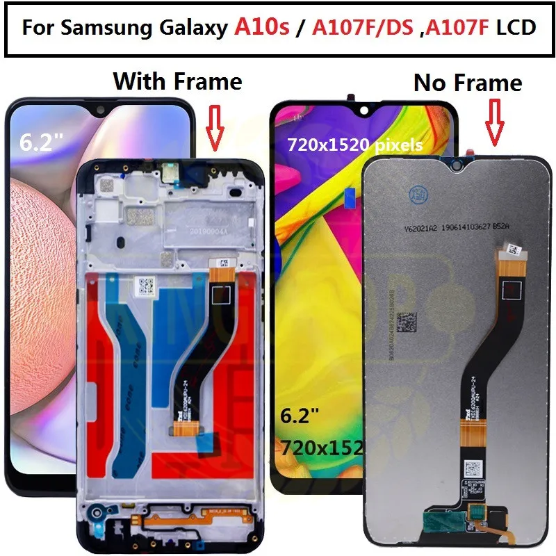Дигитайзер для Samsung galaxy A10s ЖК дисплей с рамкой и дигитайзером A107/DS A107F A107FD