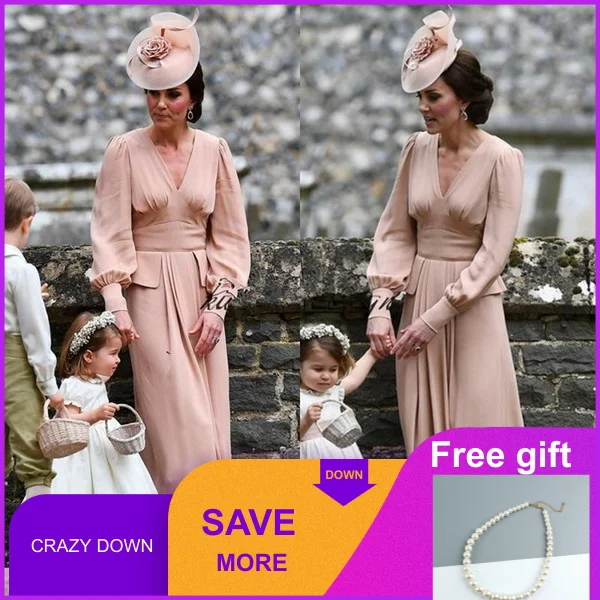 Простые шифоновые платья для матери невесты Kate Middleton винтажное свадебное платье