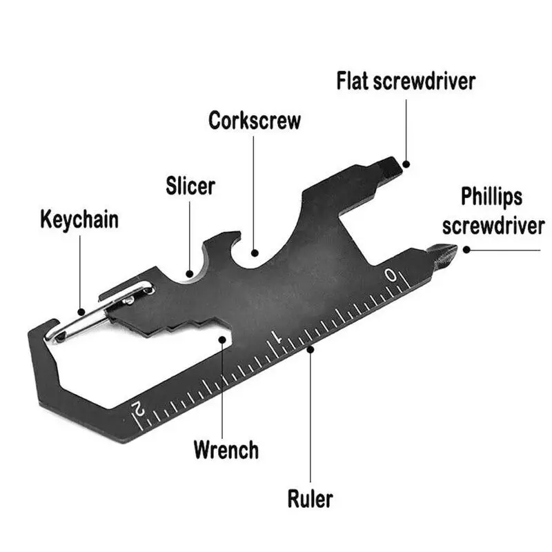 

7 in 1 Multifunction Pocket Survival Tool Outdoor Flathead Bottle EDC Saw Opener Ruler Driver Screwdriver Tool Crowbar Keyc V1R4