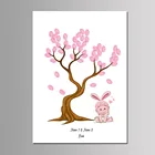 Крещение мальчика вечерние для маленьких девочек 50x70 см DIY отпечатки пальцев, дерево, подпись, книга, подарок на день рождения, печать на холсте