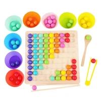 rainbow matching fun board game elimination toy parent child toys puzzle clip beads interaction training concentration wood