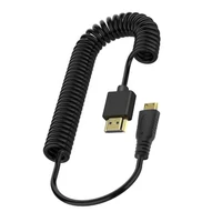1080p spring coiled cable for connection computermonitordisplay device hdmi male to mini hdmi male adapter cable