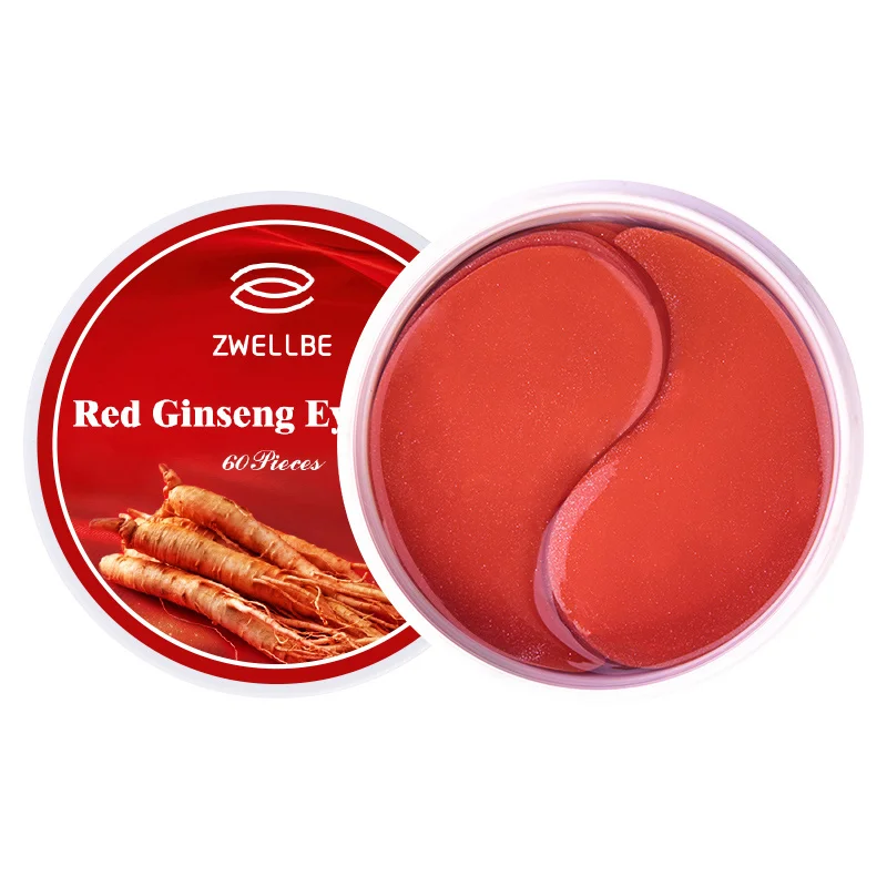 red ginseng Патчи под глаза Коллагеновая кристальная маска для глаз гелевая повязка для глаз Уход за глазами маски для сна удаление темных кругов предупреждающий старение морщины вокруг глаз инструмент для ухода за кожей - Цвет: red ginseng