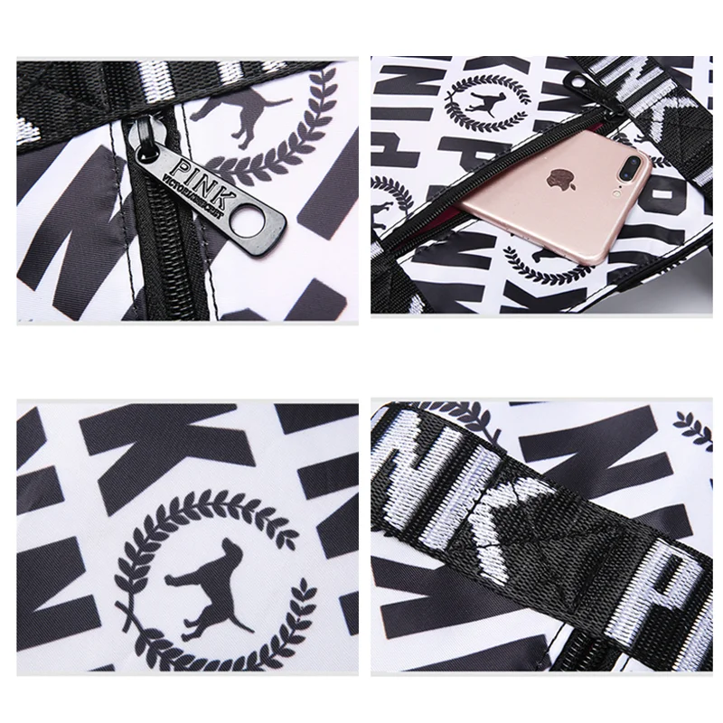 fashion casual ladies nylon handbag letter pattern shoulder bag large capacity waterproof top handle bags free global shipping