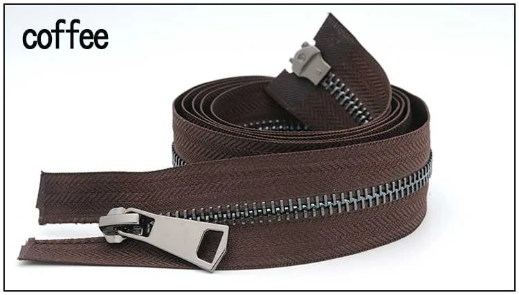 Blackcoffee Meetee 120 см 5# двойной слайдер застежки-молнии для шитья открытая металлическая молния Gunblack зубы куртка молния DIY 13 цветов A3-9 - Цвет: Blackcoffee
