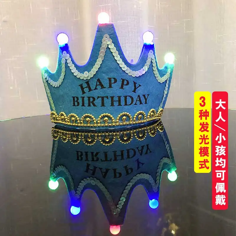 

Luminous hat prince princess crown birthday hat birthday party dress up supplies luminous hat children birthday birthday crowns