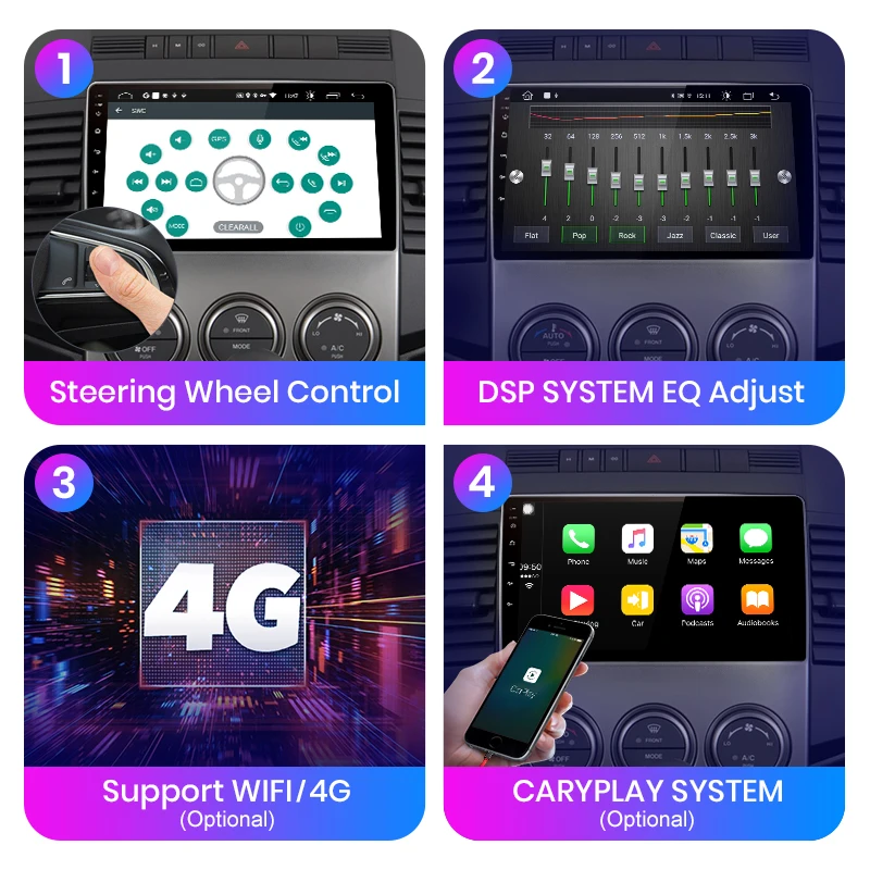 Автомагнитола AWESAFE PX9 для Mazda 5 Mazda5 2005 2006 2007 2010 мультимедийный видеоплеер с GPS