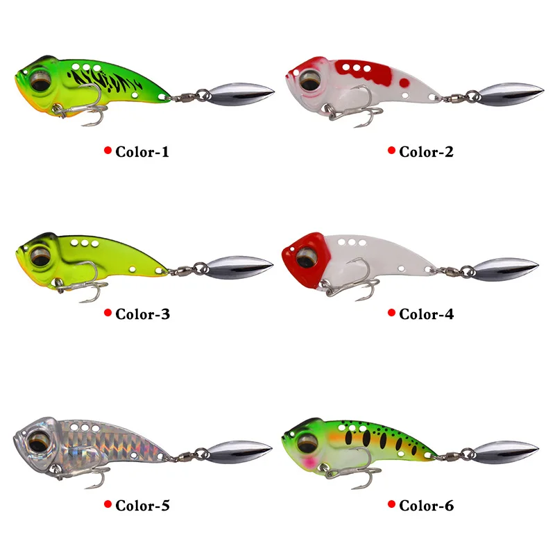 

1Pcs 8.5g 12.5g 17g VIB Rotating Metal Fishing Lure Spoon Hard Bait Winter Ice Fishing Tackle Crankbait Vibration Spinner